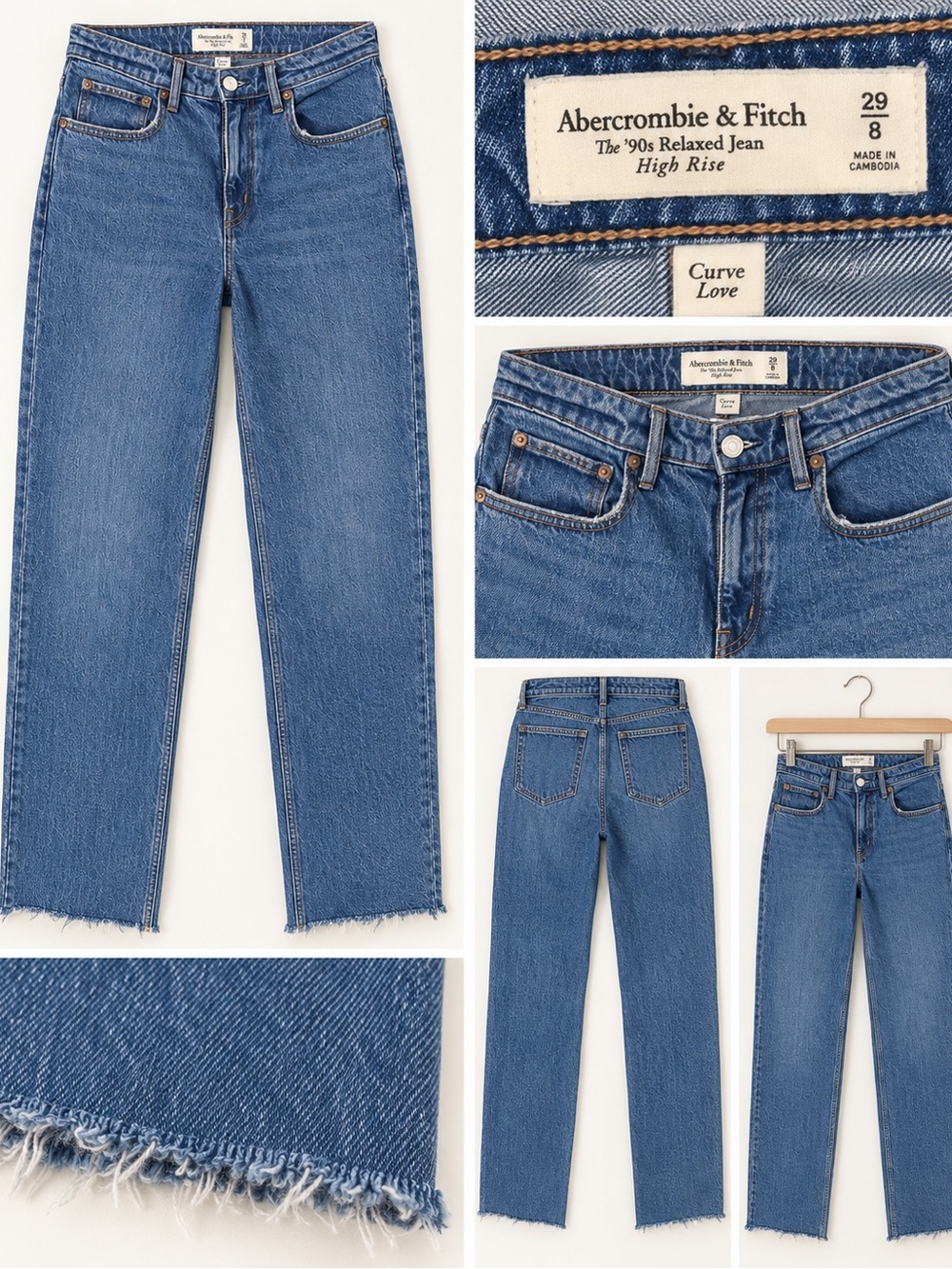 Abercrombie & Fitch High Rise Straight-Leg Jeans - Medium Blue